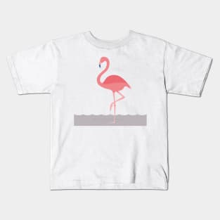 PINK FLAMINGO WADING Kids T-Shirt